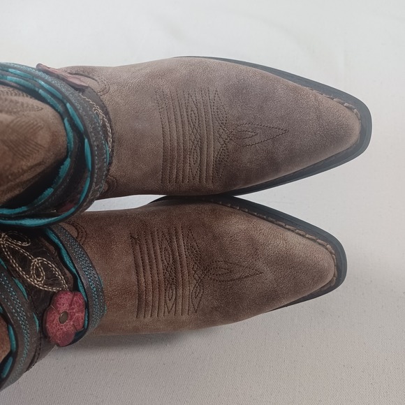 Durango Crush Western Pointed Toe Cowgirl 12" Accessory Harness Buckle Boots 8M - Picture 7 of 12